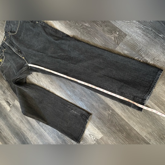 Eight 732 vintage denim embroidered baggy Y2K jeans gold blue oversized fit 36 - Picture 4 of 10